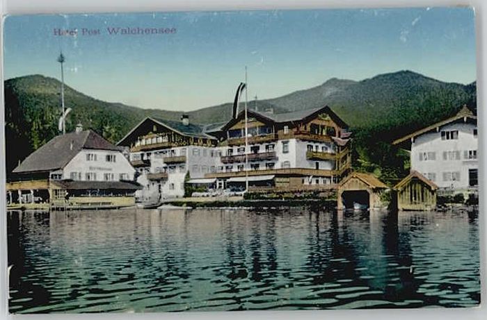 Walchensee Oberbayern Hotel Post ungelaufen ca. 19