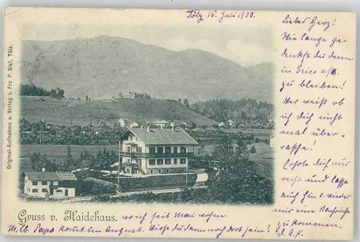 Bad Toelz Stempelabschlag] Haidehaus x 1900