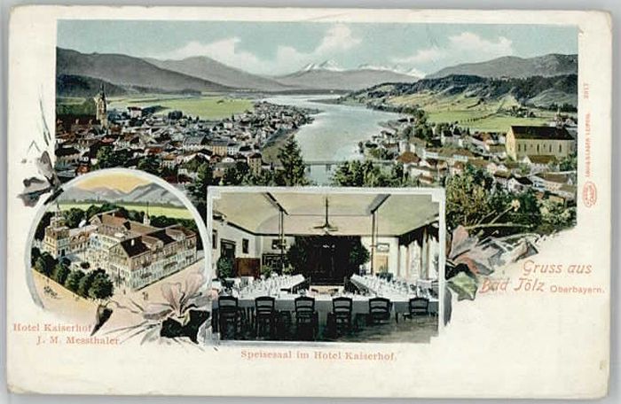 Bad Toelz otel Kaiserhof ungelaufen ca. 1900