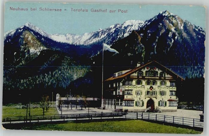 Neuhaus Schliersee Gasthof Post ungelaufen ca. 1920