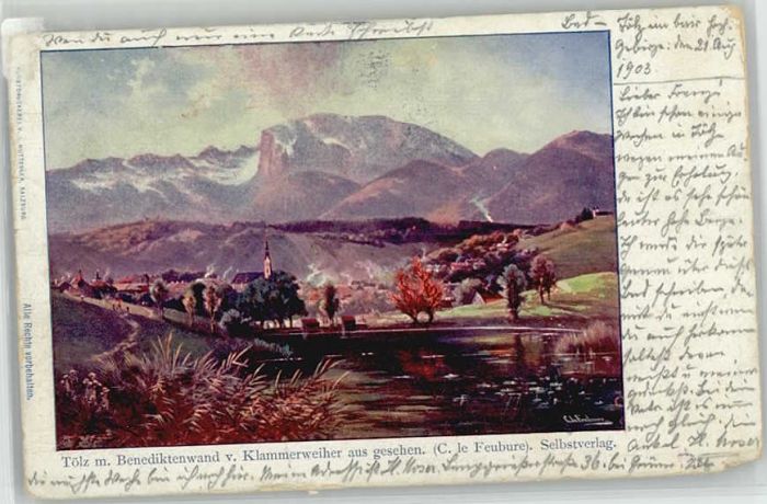 Bad Toelz uenstlerkarte x 1903
