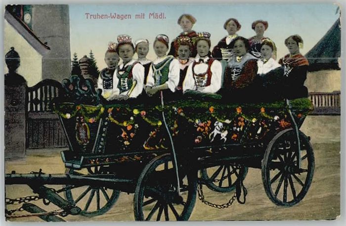 Bad Toelz Stempelabschlag] Truhen Wagen x 1910