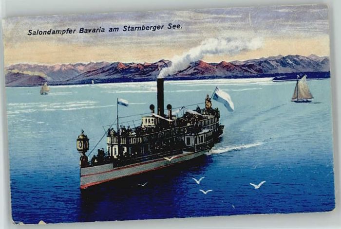Starnberg Starnbergersee Bayern Salondampfer Bavaria x 1920