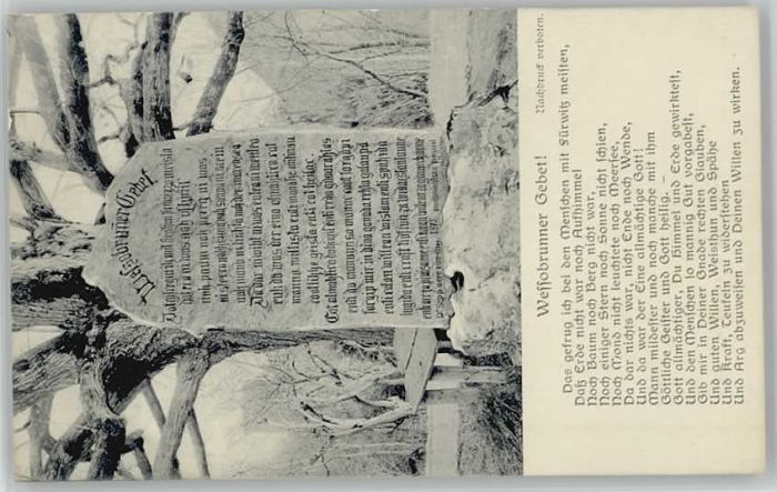 Wessobrunn Weilheim-Schongau Bayern Gebet ungelaufen ca. 1920