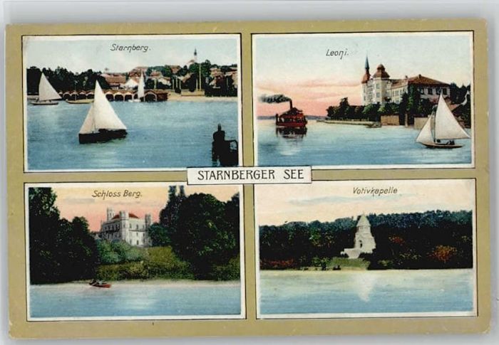 Starnberg Starnbergersee Bayern Schloss Berg Votivkapelle x 1920