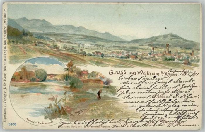 Weilheim Oberbayern Weilheim in Oberbayern Künstlerkarte x