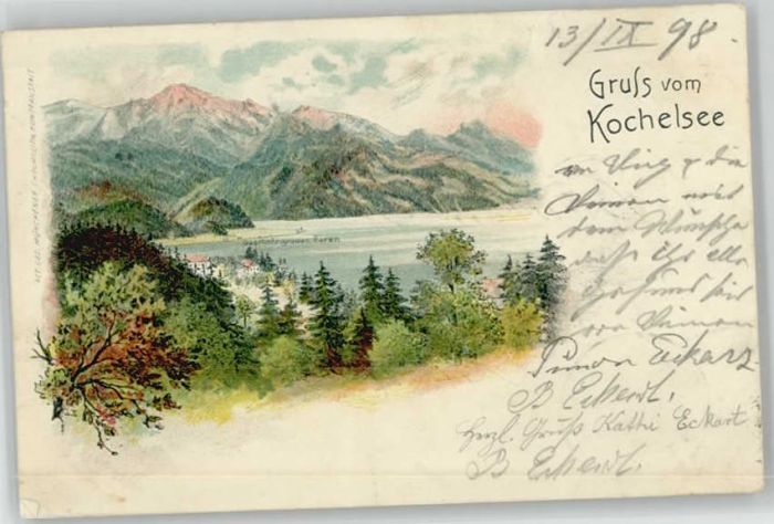 Kochel See Gasthof Grauer Baer x 1898