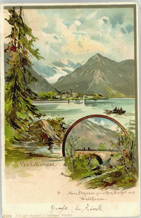 Kochel See Künstlerkarte x 1898