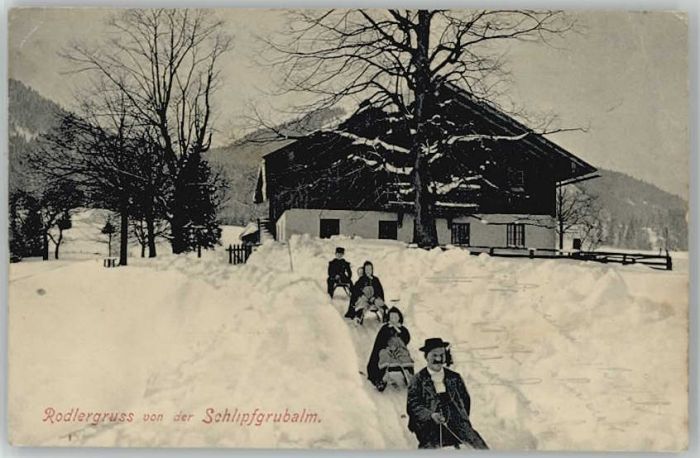 Brannenburg Schlipfgrubalm Rodeln x 1910