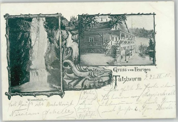 Oberaudorf [Stempelabschlag] Feurigen Tatzelwurm W