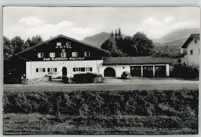 Frasdorf Hotel Cafe Alpenhof ungelaufen ca. 1955