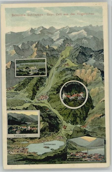 Schliersee Bahnlinie ungelaufen ca. 1920