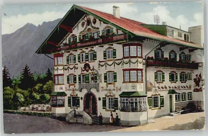 Neuhaus Schliersee Gasthof Post ungelaufen ca. 1920