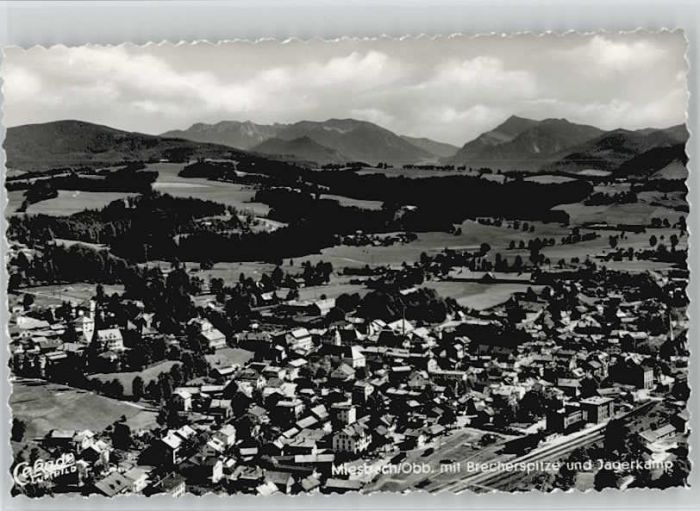 Miesbach Fliegeraufnahme ungelaufen ca. 1955