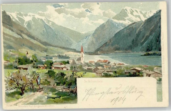Schliersee Künstlerkarte ungelaufen ca. 1900