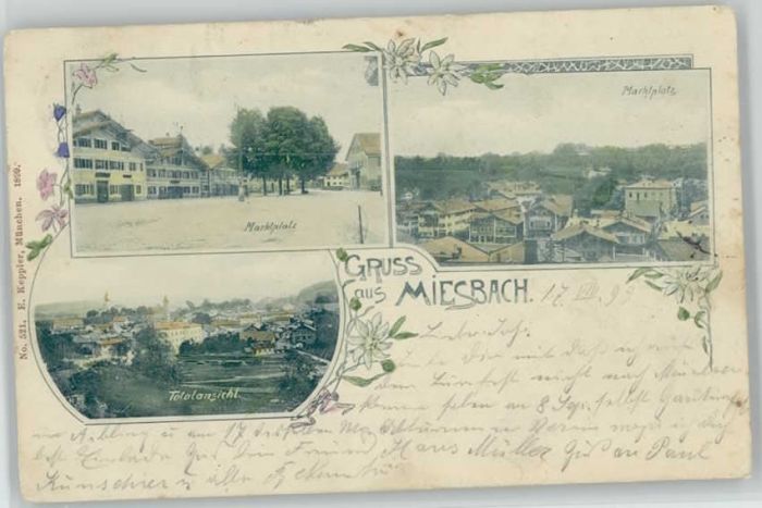 Miesbach Marktplatz  x 1899