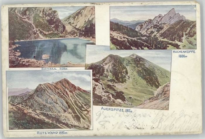 Neuhaus Schliersee Auerspitze Aoinsee Ruchenköpfe x 1905