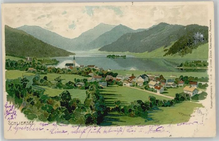 Schliersee Künstlerkarte x 1900