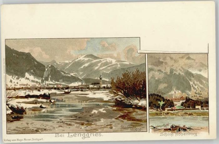 Lenggries Schloss Hohenburg Kuenstlerkarte ungela