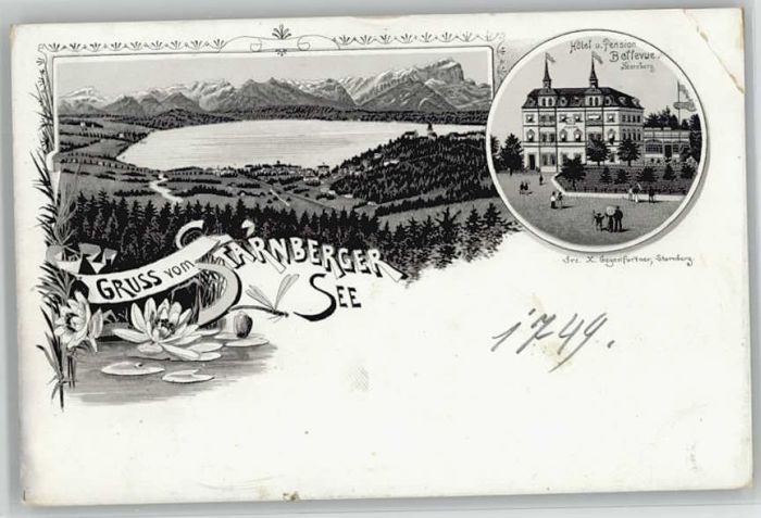 Starnberg Hotel Pension Belle Vue ungelaufen ca.