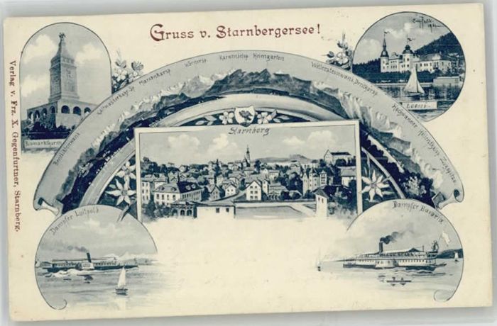 Starnberg Dampfer Bavaria Luitpold Bismarckturm x