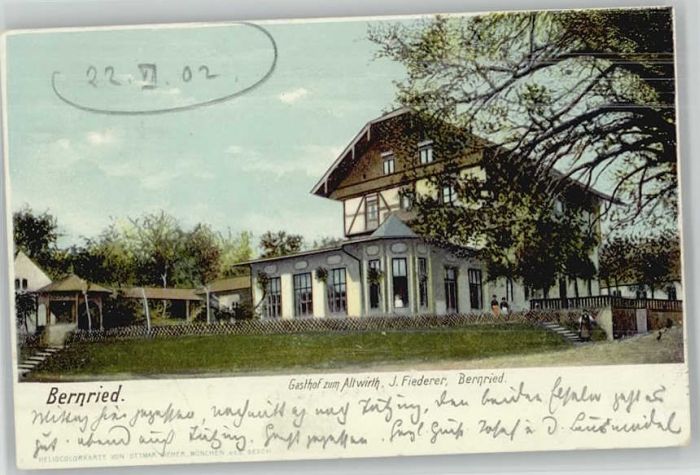 Bernried Starnberger See Gasthof Altwirth x 1900