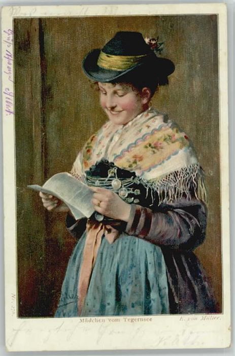 Tegernsee Bayern Tracht KuenstlerE. von Mueller x 1902