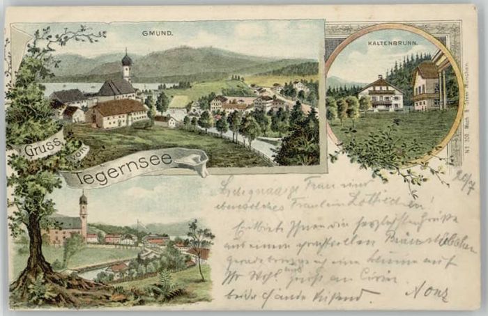 Tegernsee Gmund Kaltenbrunn ungelaufen ca. 1900