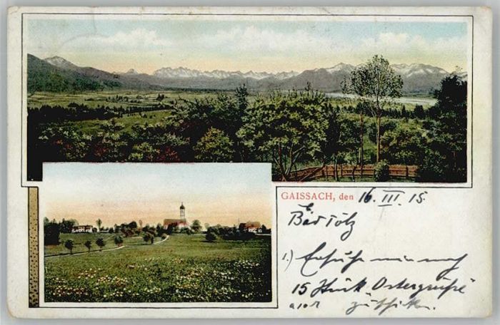 Bad Toelz Stempelabschlag] Gaissach x 1915
