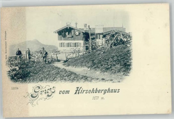 Tegernsee Hirschberghaus ungelaufen ca. 1900
