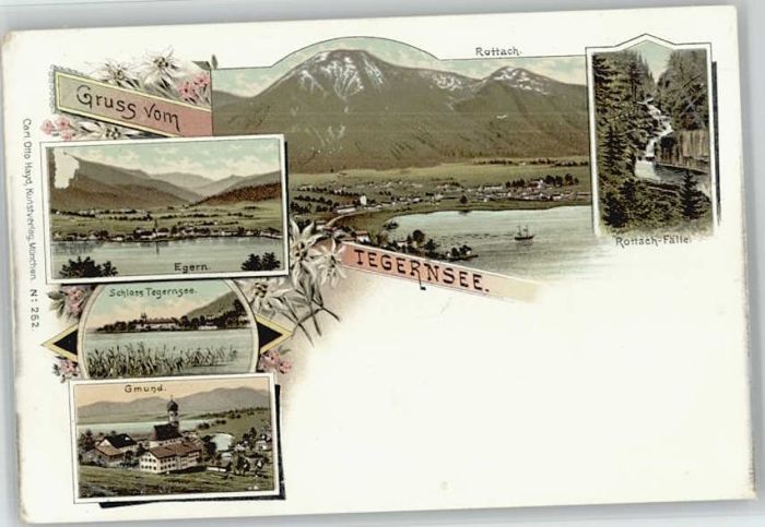 Tegernsee Egern Schloss Gmund ungelaufen ca. 1900