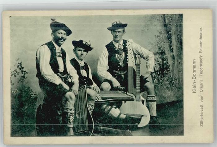 Tegernsee Bayern Klein-Bohmann Zitherterzett Bauerntheater ungelaufen ca. 1920