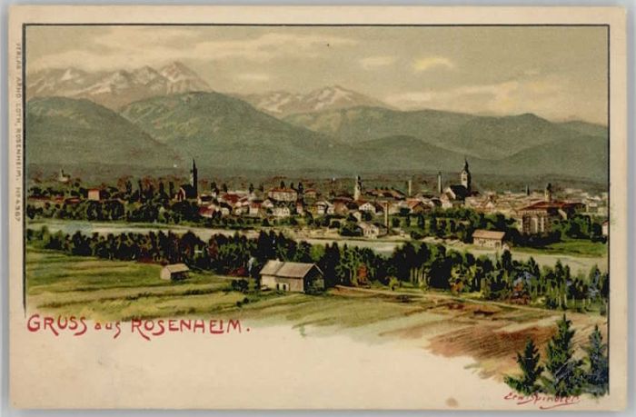 Rosenheim Bayern Rosenheim Oberbayern Künstlerkarte unge