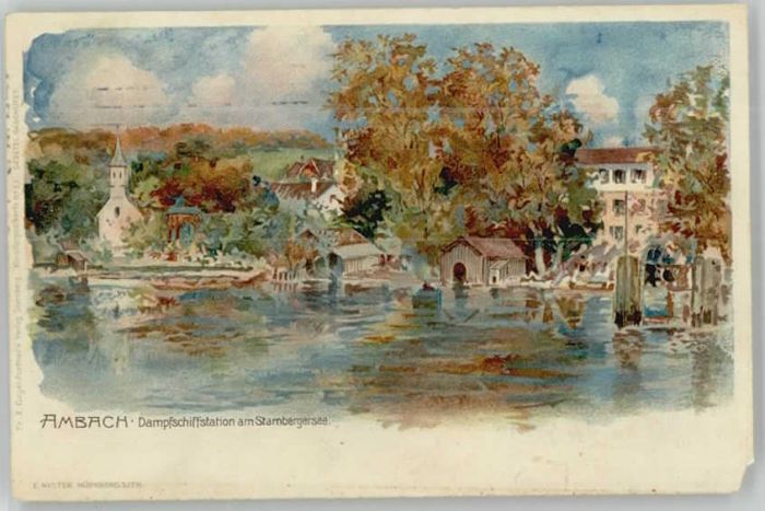 Starnberg Starnbergersee Bayern Ambach ungelaufen ca. 1900