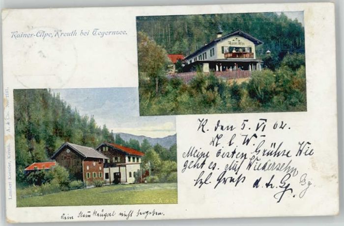 Kreuth Tegernsee bei Tegernsee x 1902