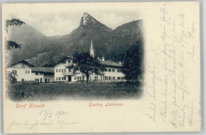Kreuth Tegernsee Gasthof Lehmann x 1900