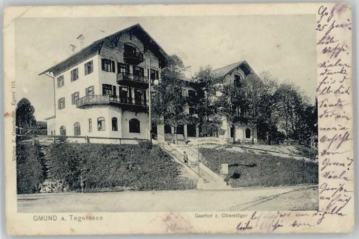 Gmund Tegernsee Gasthof zum Oberstoeger x 1905