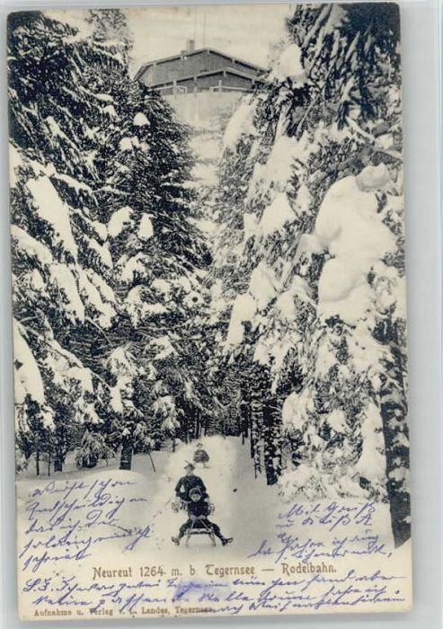 Tegernsee Bayern Neureut Rodelbahn x 1905