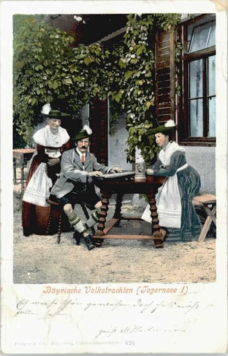 Tegernsee Bayern Tracht x 1900