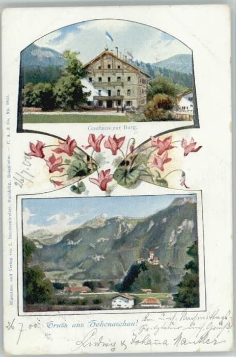 Hohenaschau Chiemgau Gasthaus Burg x 1900