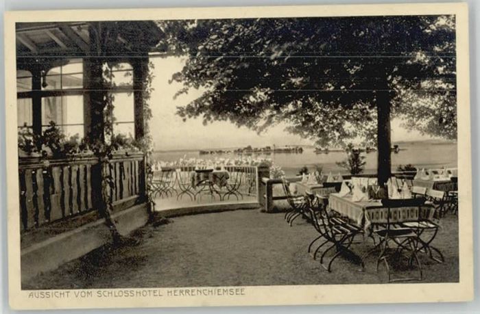 Chiemsee Bayern Schloss Hotel Herrenchiemsee ungelaufen ca. 1920