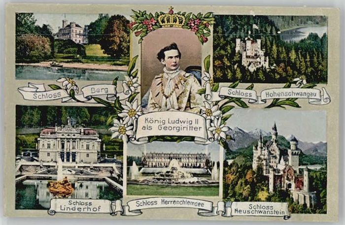 Chiemsee Bayern Herrenchiemsee Schloss Berg Schloss hohenschwangau ungelaufen ca