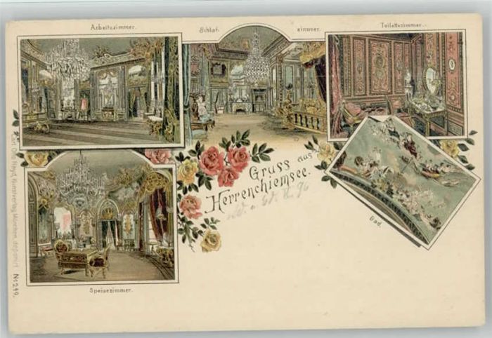 Chiemsee Bayern Herrenchiemsee ungelaufen ca. 1900