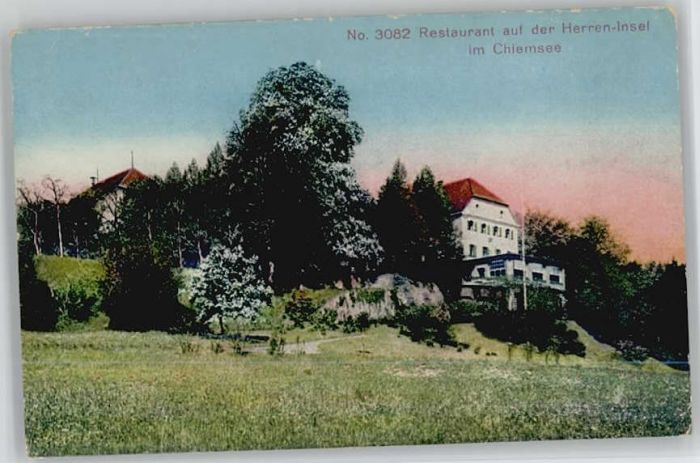 Chiemsee Bayern Herreninsel ungelaufen ca. 1920