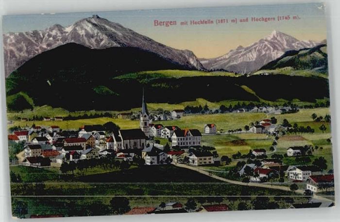 Bergen Chiemgau Bergen Oberbayern Künstlerkarte x 1916
