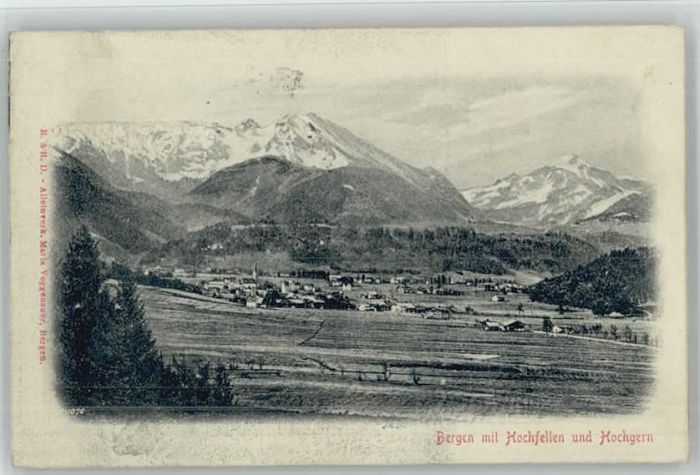 Bergen Chiemgau Bergen Oberbayern Reliefkarte x 1910