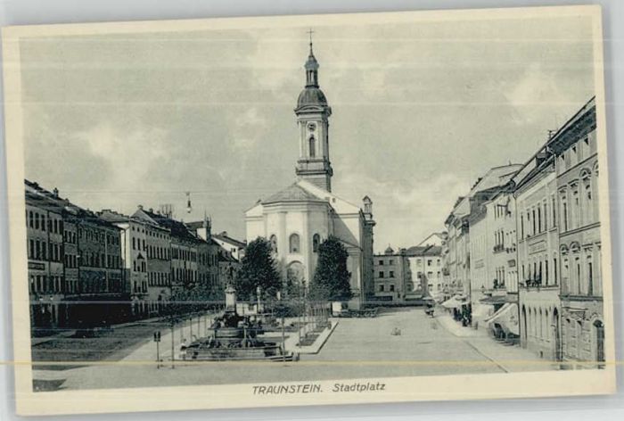 Traunstein Oberbayern Traunstein Stadtplatz ungelaufen ca. 19