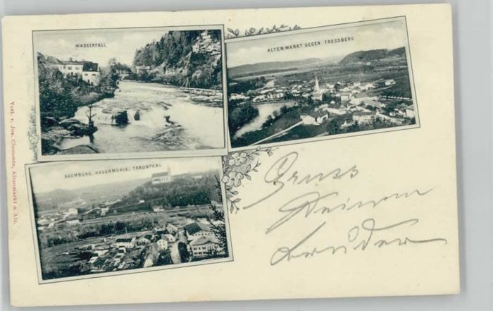Altenmarkt Alz Wasserfall Trossberg Baumburg x 1899