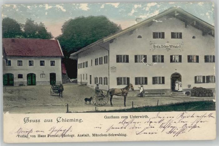 Chieming Chiemsee Chieming Gasthaus zum Unterwirt x 1905