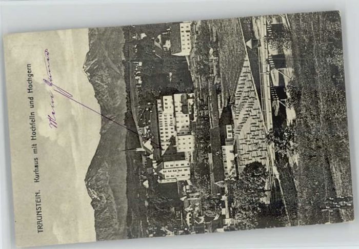 Traunstein Oberbayern Traunstein Kurhaus ungelaufen ca. 1910